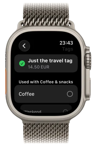 Tag picker on Apple Watch